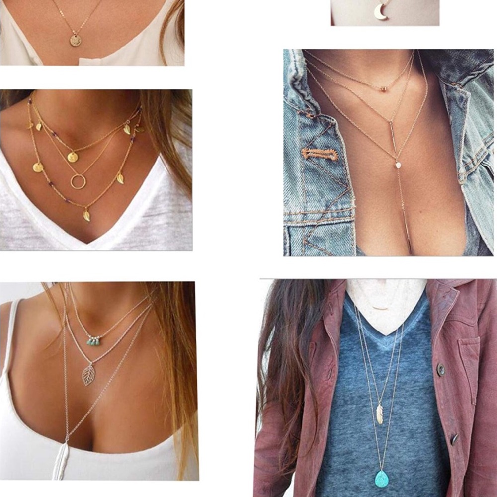 New Woman’s Layered Boho Necklaces Several Styles